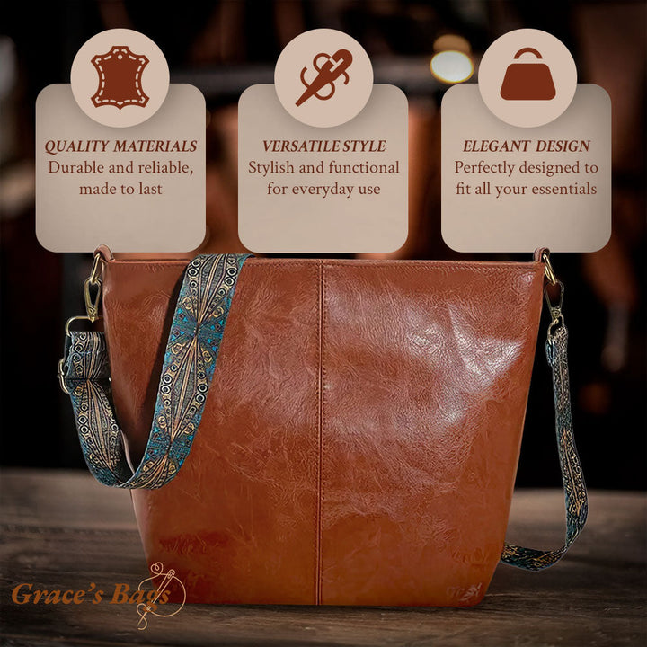 Charmante Vintage-Ledertasche mit Schulterriemen | Tamar's Vintage Charm
