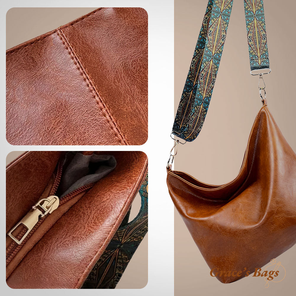 Charmante Vintage-Ledertasche mit Schulterriemen | Tamar's Vintage Charm