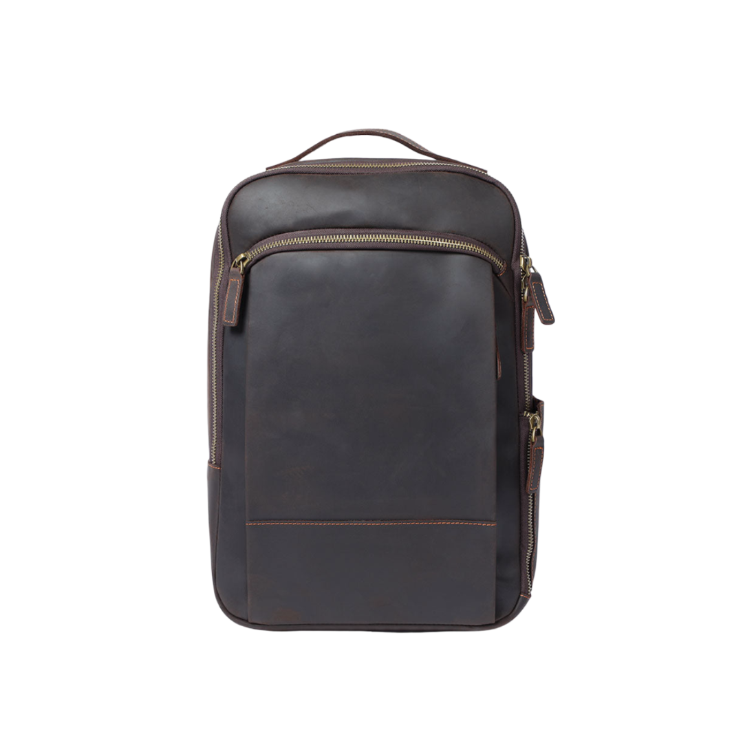 Bogen - Leder-Laptoptasche in Rucksack-Form