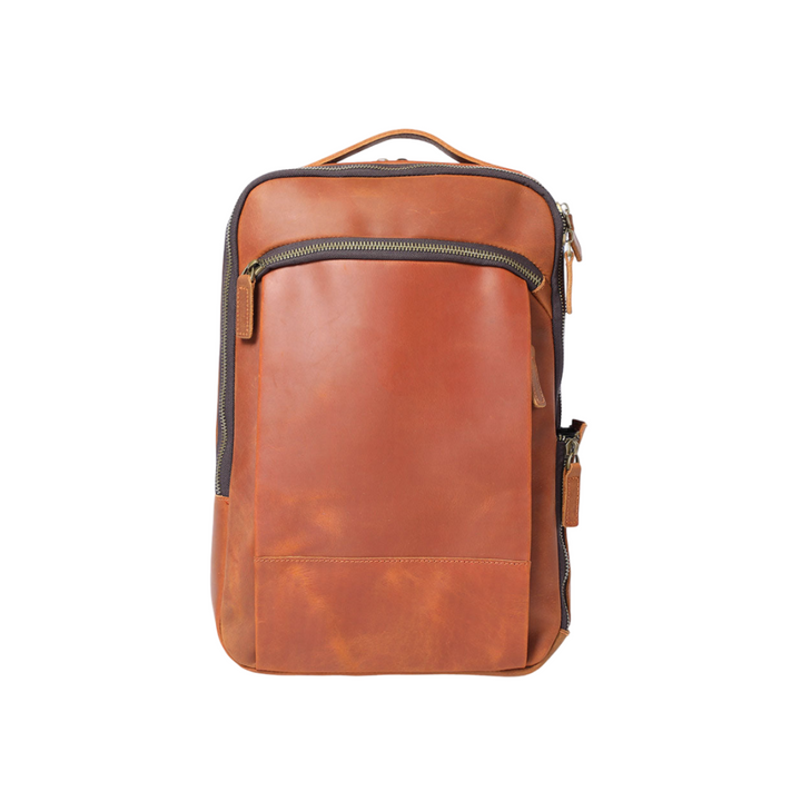 Bogen - Leder-Laptoptasche in Rucksack-Form