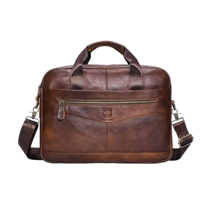 Mason | Professionelle Leder-Laptoptasche mit geschwungener Reißverschluss-Details