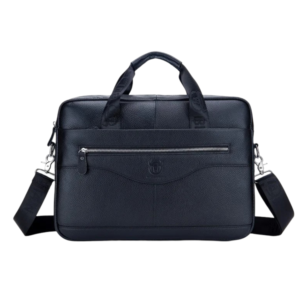 Mason | Professionelle Leder-Laptoptasche mit geschwungener Reißverschluss-Details