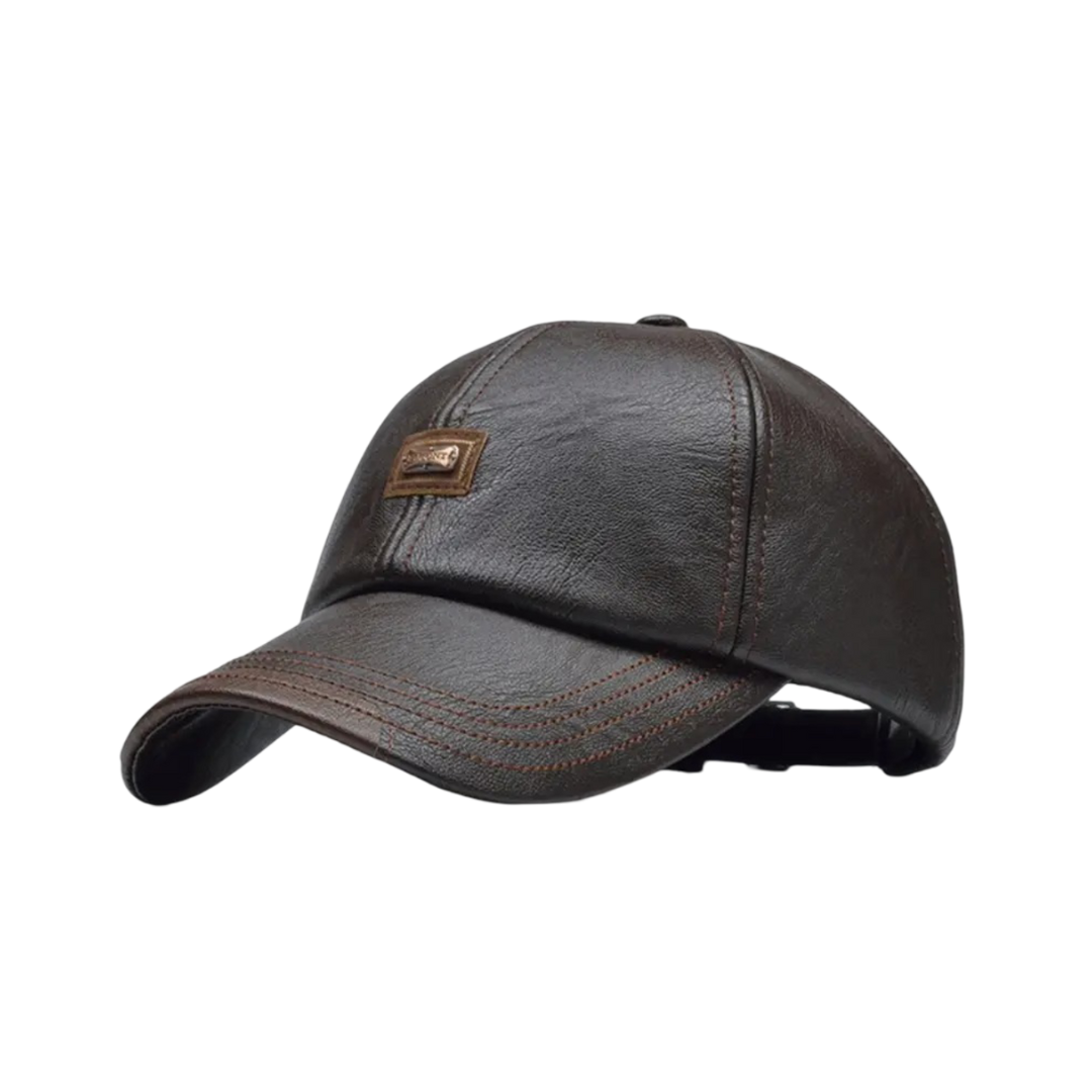 Rafael | Herren Leder-Baseballkappe mit Logo-Patch