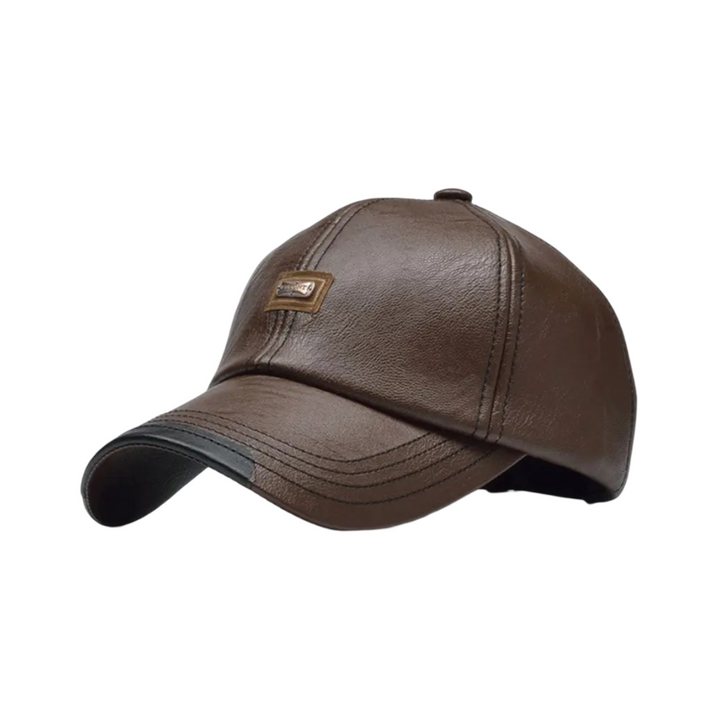 Rafael | Herren Leder-Baseballkappe mit Logo-Patch