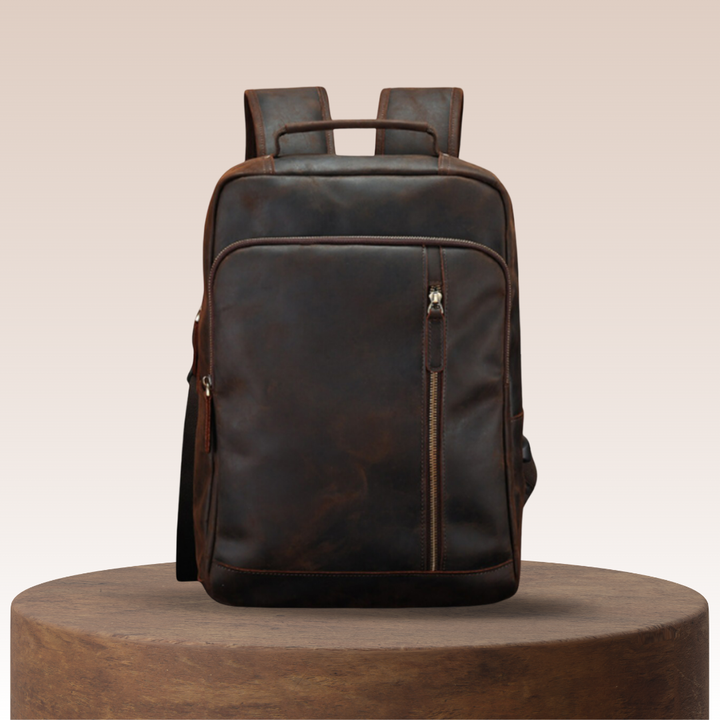 Josh | Herren Leder Professioneller Laptoprucksack