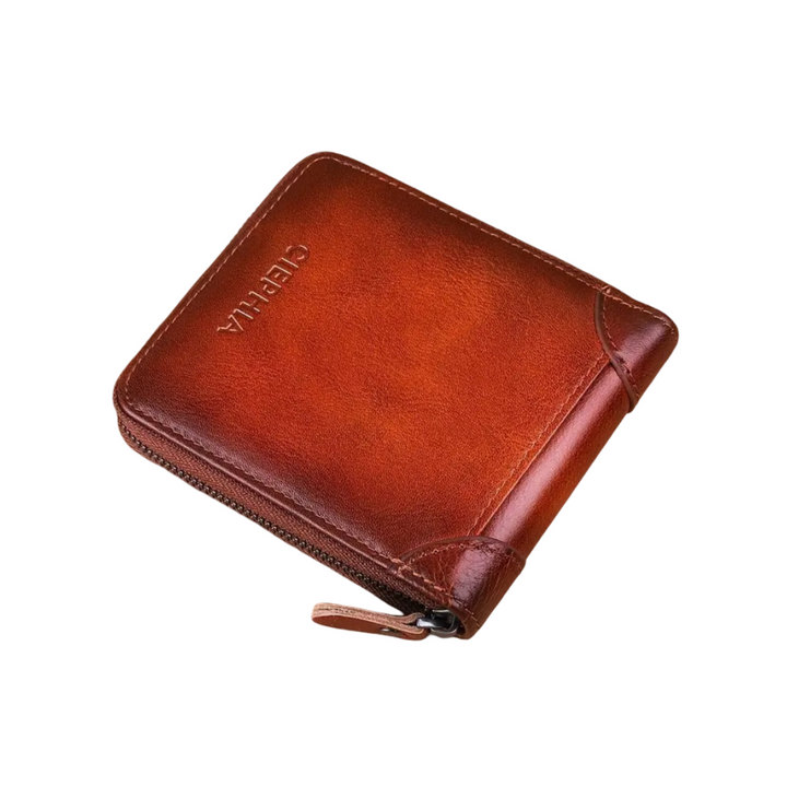 Jefrey | Vintage Geldbörse aus Leder mit RFID-Doppelverschluss
