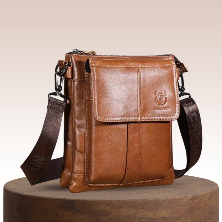 Colton | Schlanker Leder-Umhängetasche mit Klappentaschen-Design