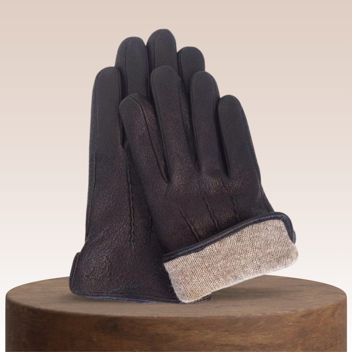 Henry | Winterhandschuhe aus Ziegenleder mit Hirschmuster