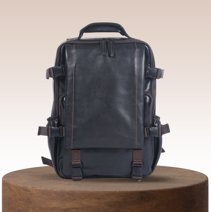 Griffin | Herren Schwarzer Leder-Rucksack