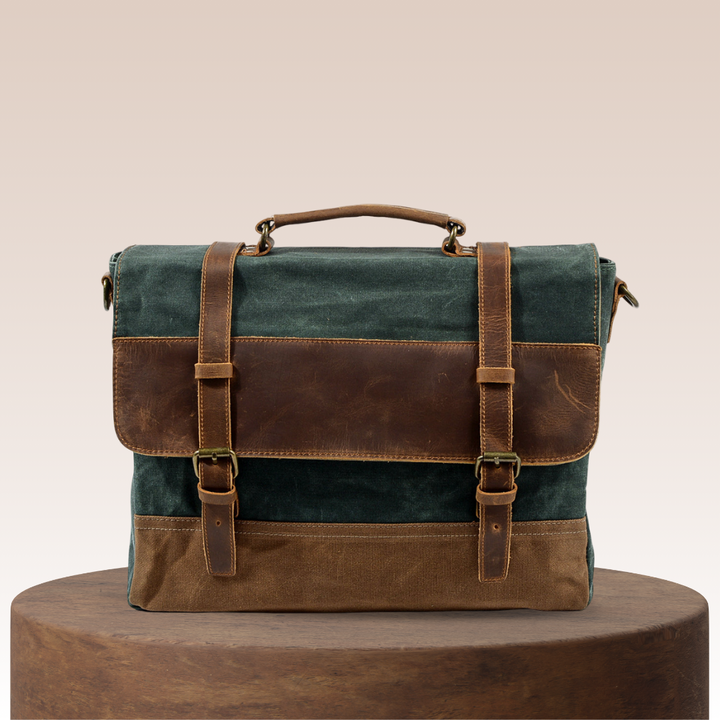 Kevin | Robuste Leinwand-Leders Messenger Bag