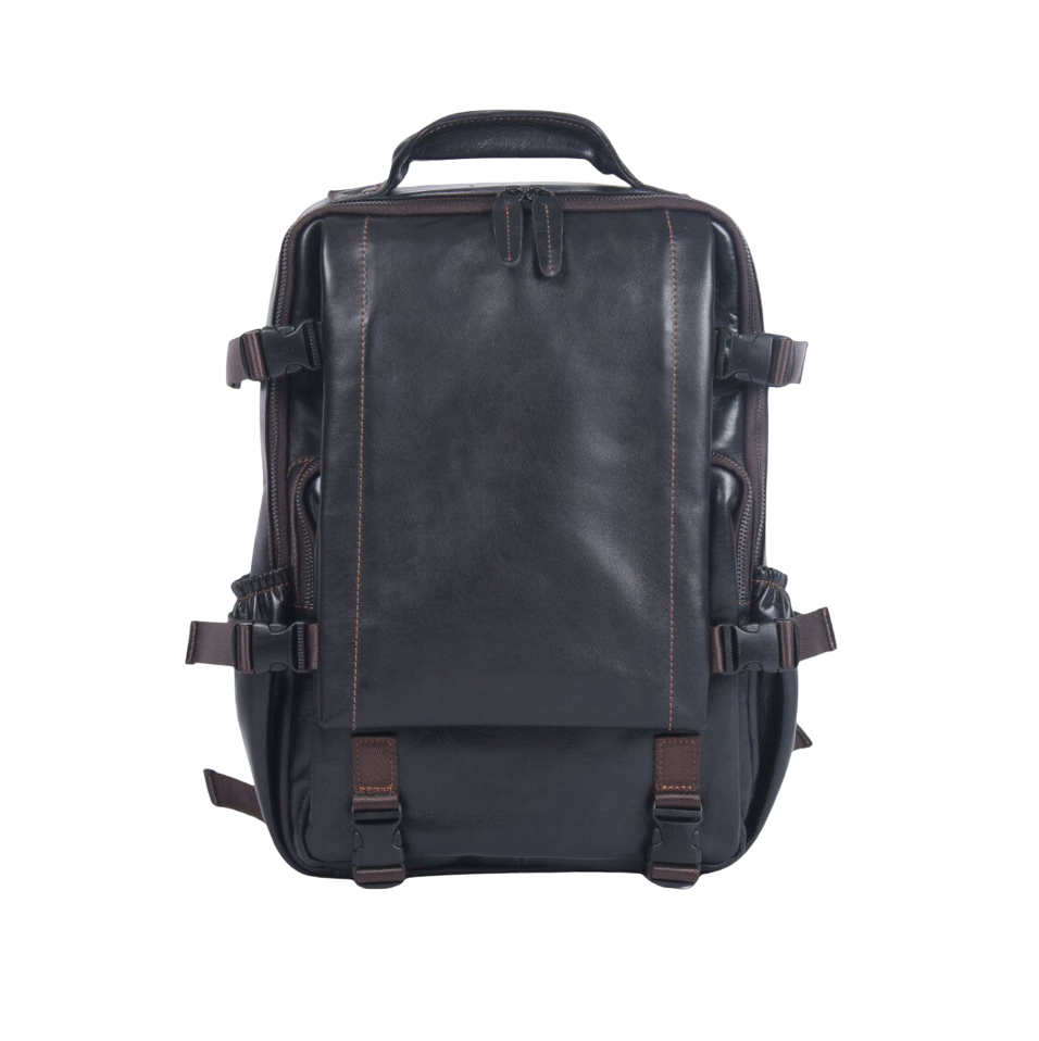 Griffin | Herren Schwarzer Leder-Rucksack