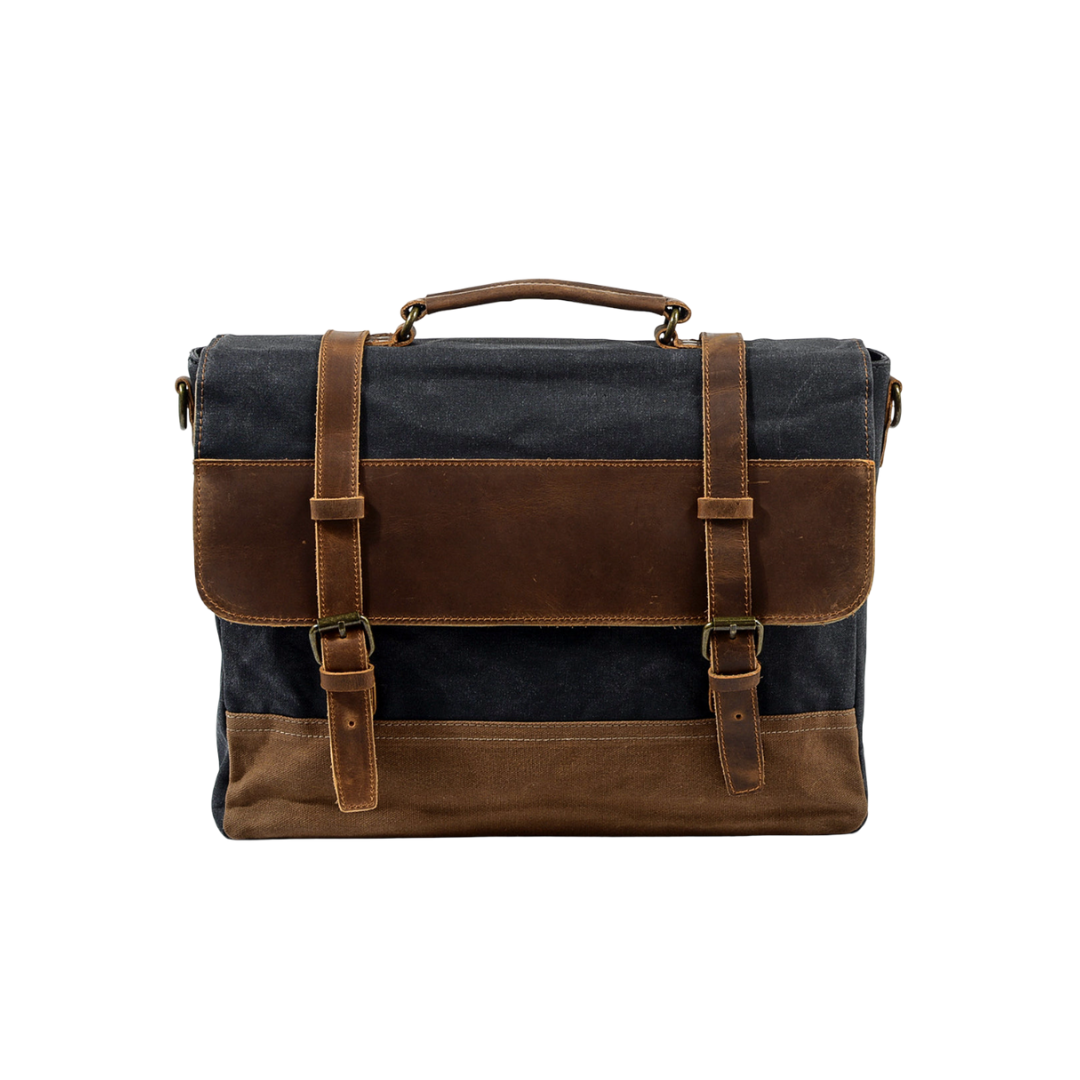 Kevin | Robuste Leinwand-Leders Messenger Bag
