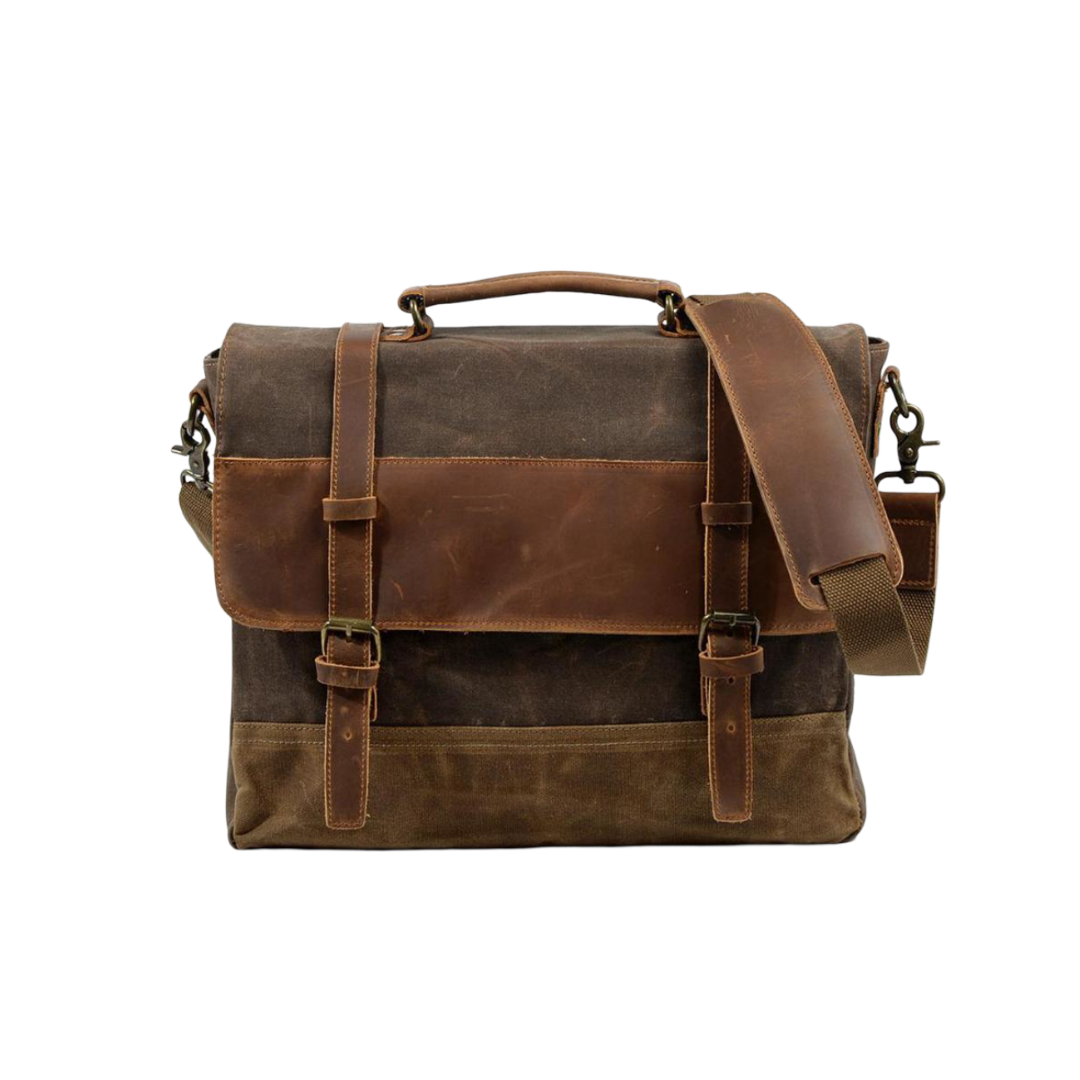 Kevin | Robuste Leinwand-Leders Messenger Bag
