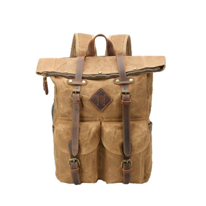Edriel | Laptop-Leder-Rucksack mit Roll-Top