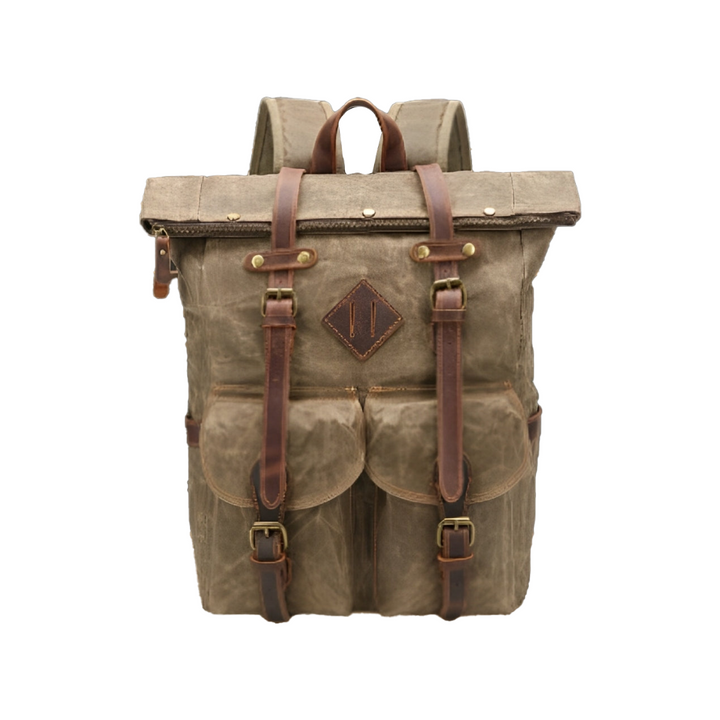 Edriel | Laptop-Leder-Rucksack mit Roll-Top