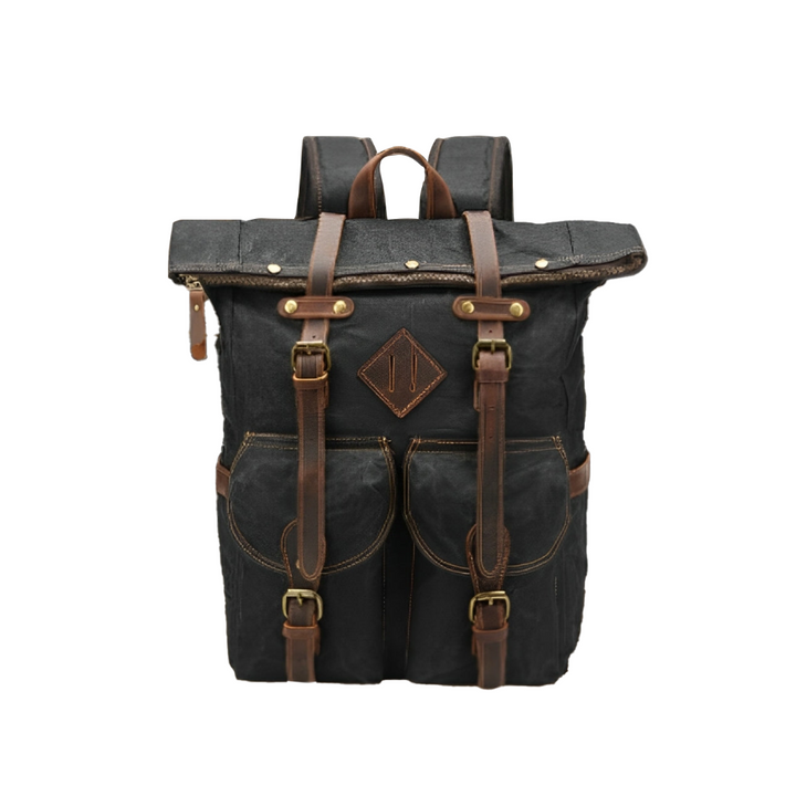 Edriel | Laptop-Leder-Rucksack mit Roll-Top