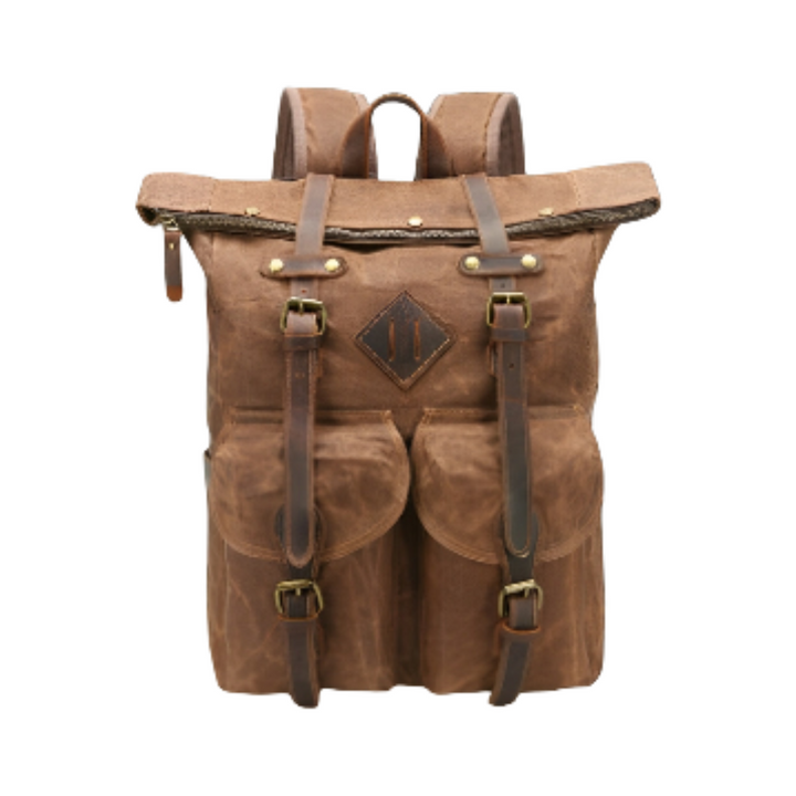 Edriel | Laptop-Leder-Rucksack mit Roll-Top