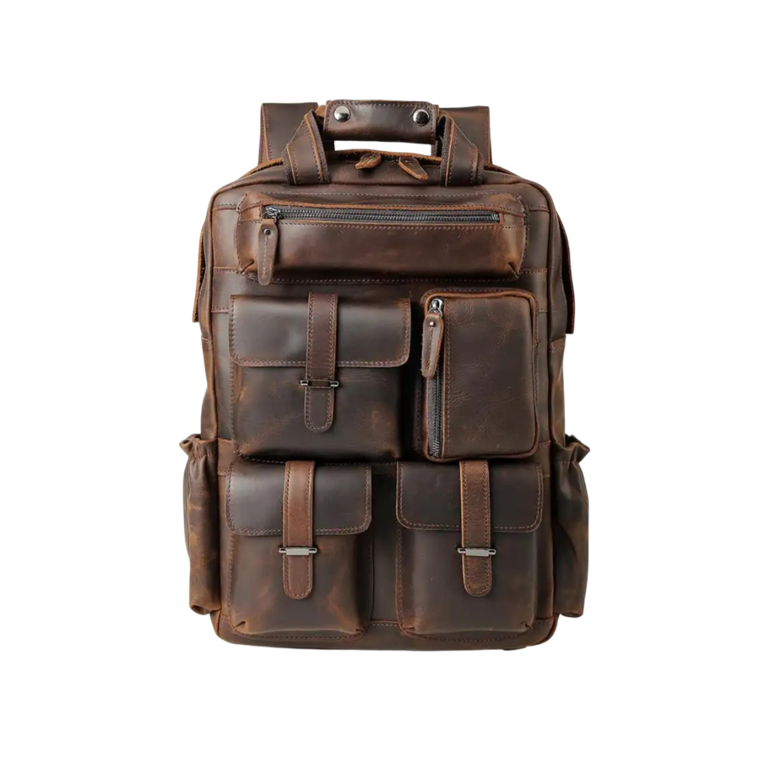 Ruben - Leder-Rucksack mit Mehreren Fächern