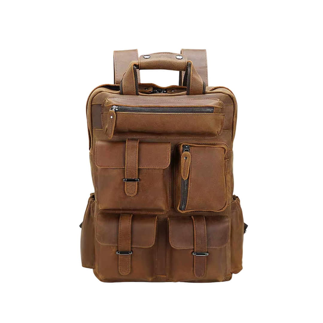 Ruben - Leder-Rucksack mit Mehreren Fächern