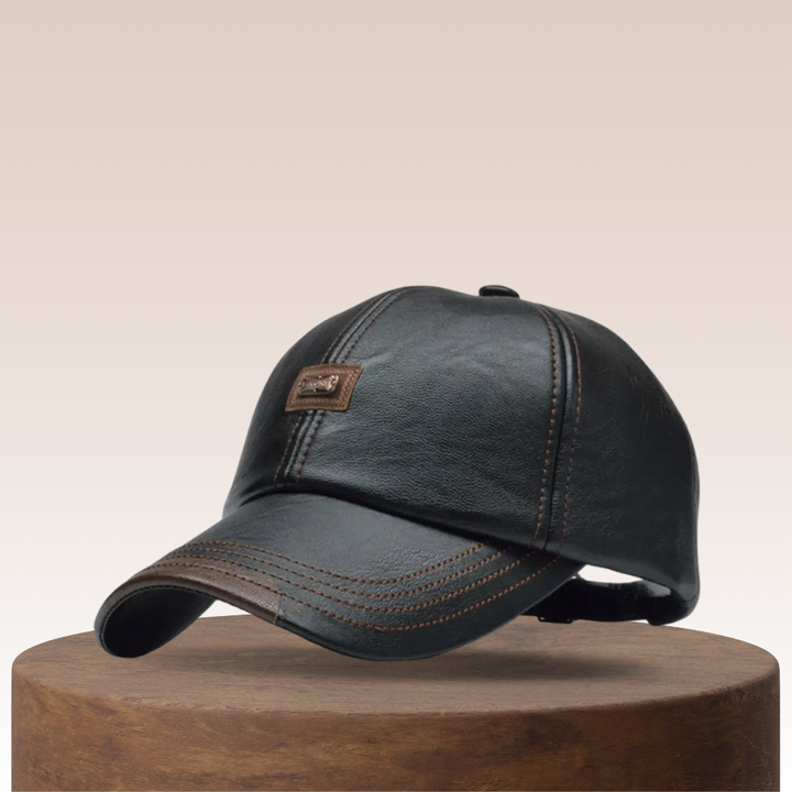 Rafael | Herren Leder-Baseballkappe mit Logo-Patch