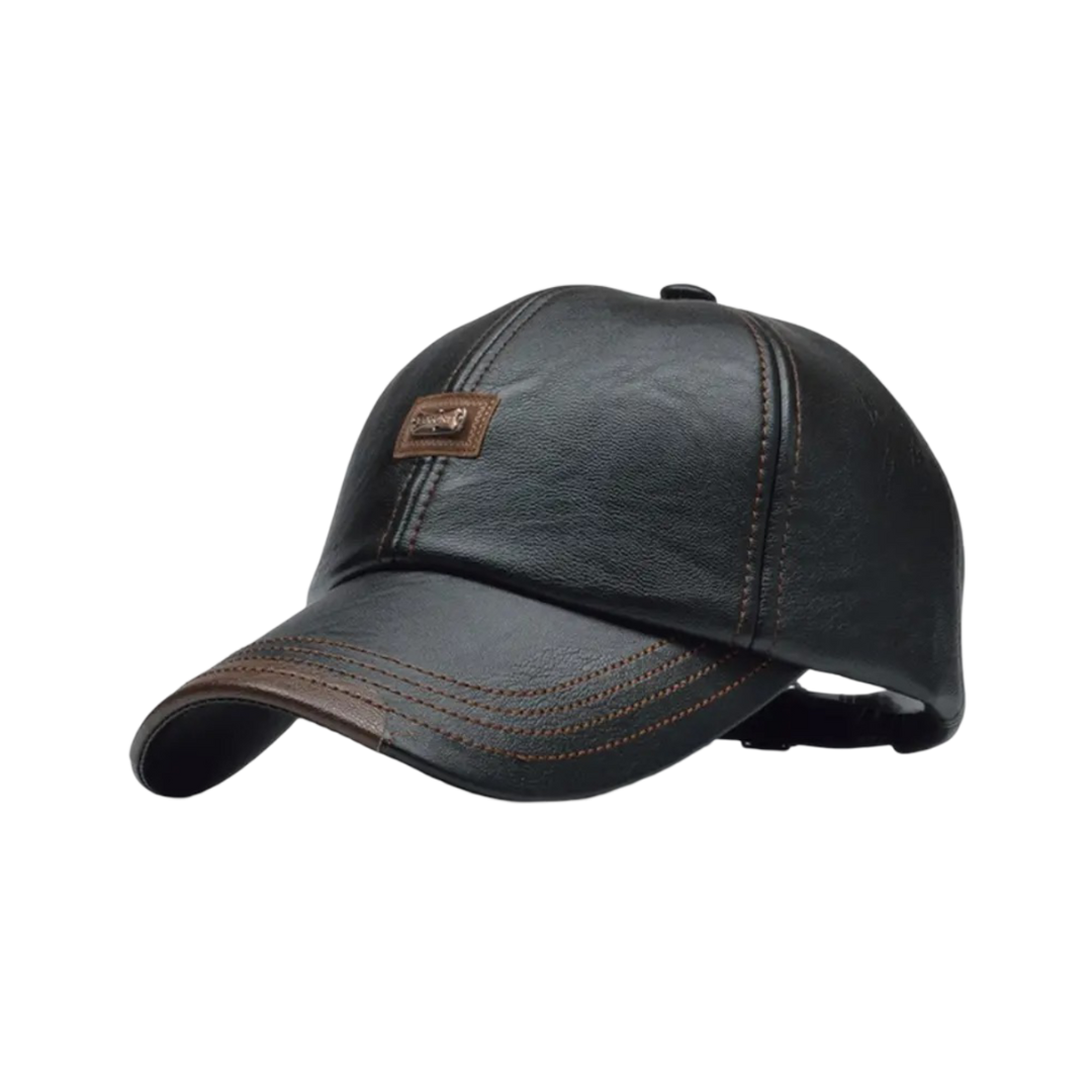 Rafael | Herren Leder-Baseballkappe mit Logo-Patch