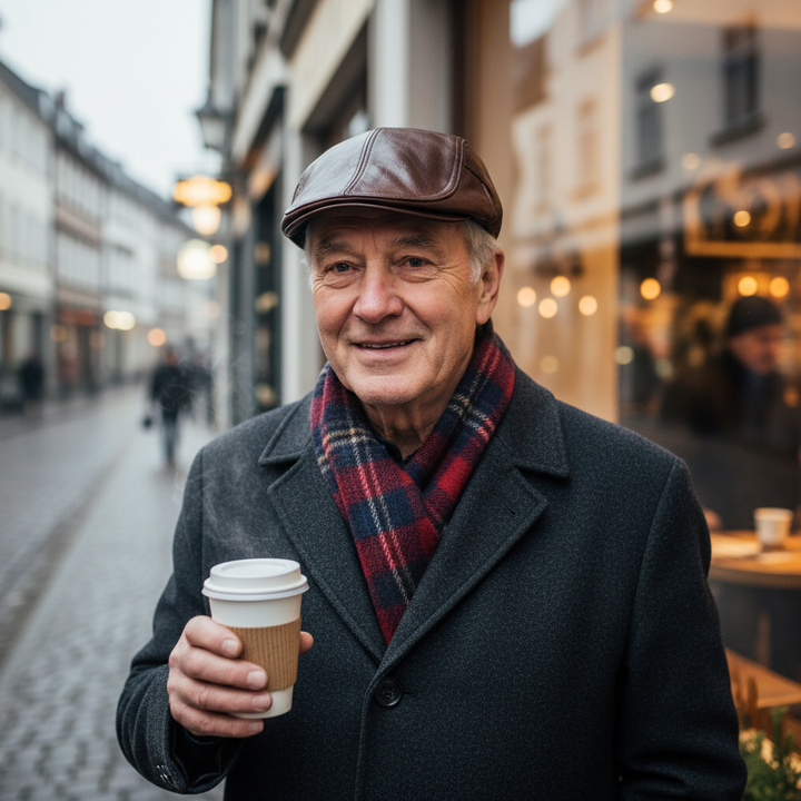 Hanz Leder-Schiebermütze