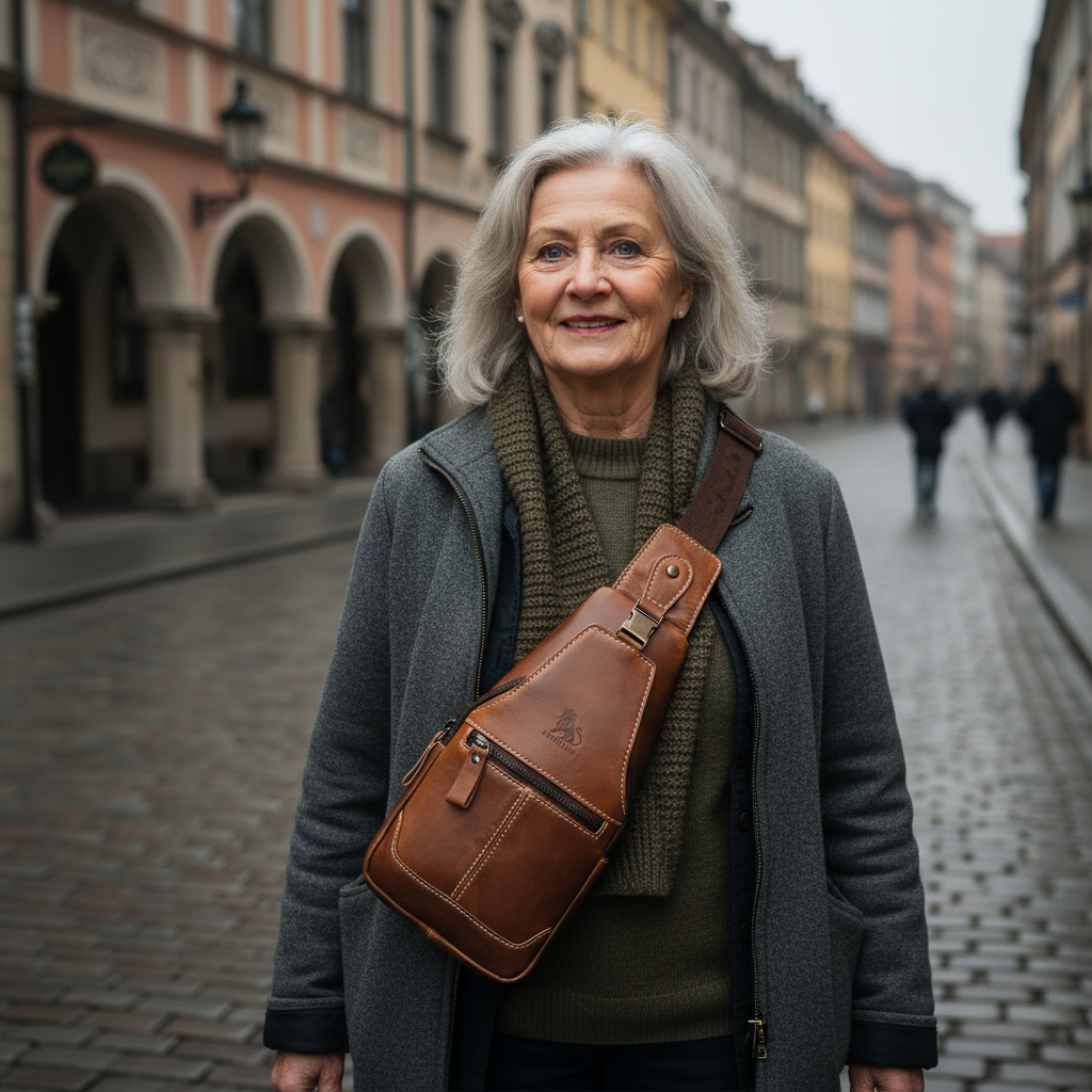 Leon Leder-Brusttasche