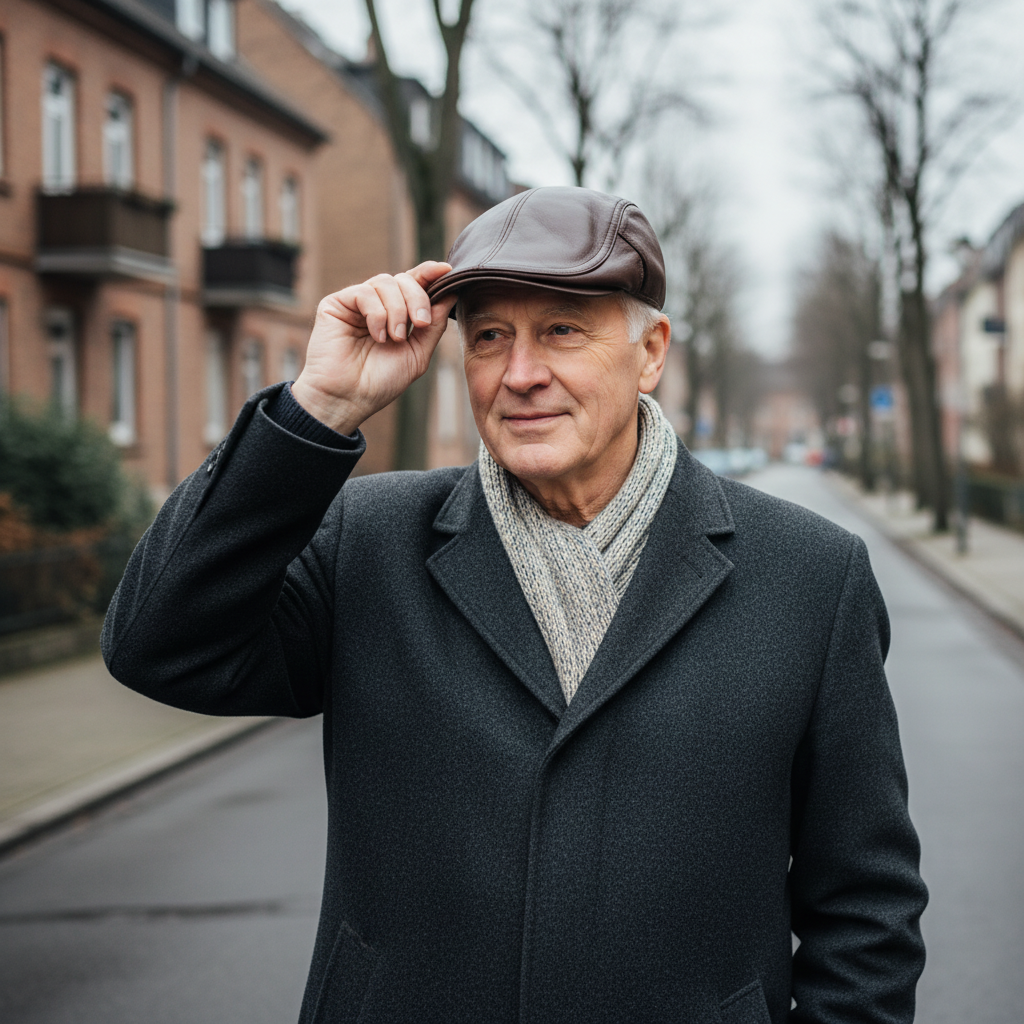 Hanz Leder-Schiebermütze