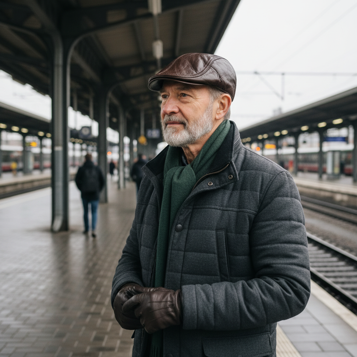 Hanz Leder-Schiebermütze