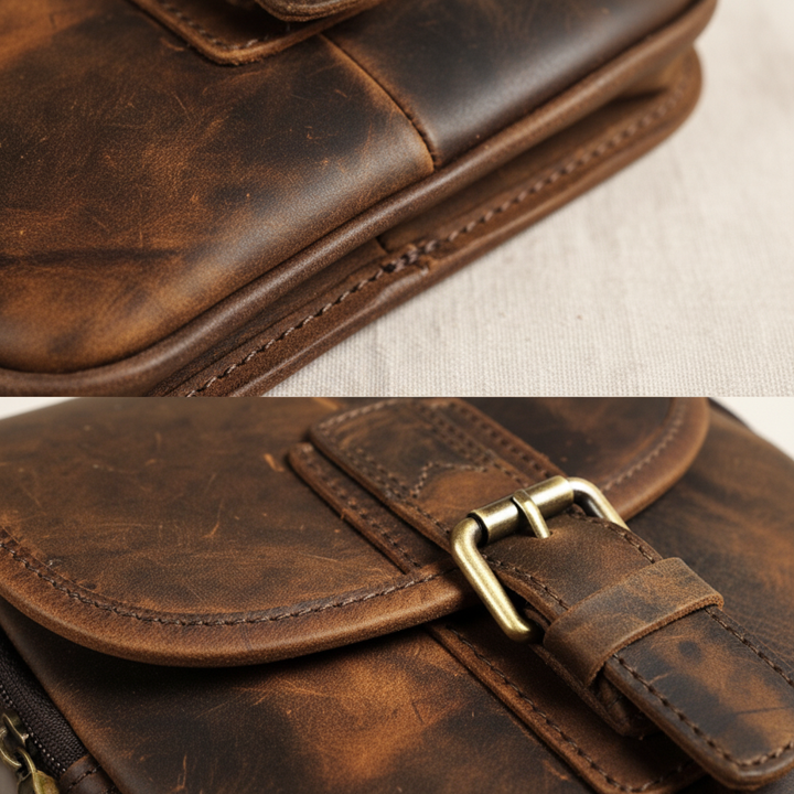 Nolan Leder-Schultertasche