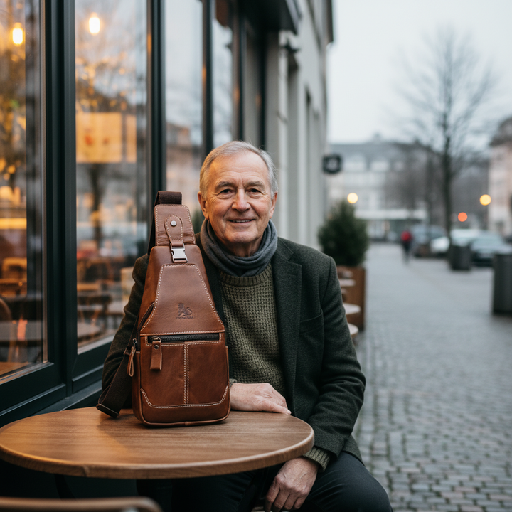 Leon Leder-Brusttasche