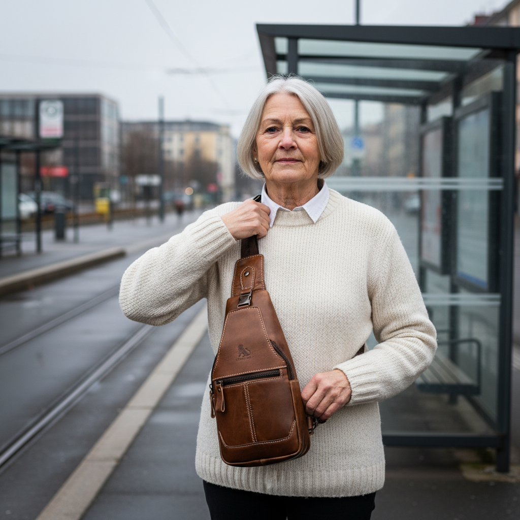 Leon Leder-Brusttasche